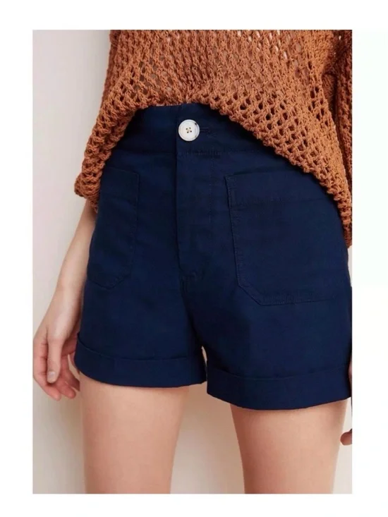 🩷 Anthropologie Megan Patch Pocket High Rise Shorts 🩷 - Picture 1 of 5